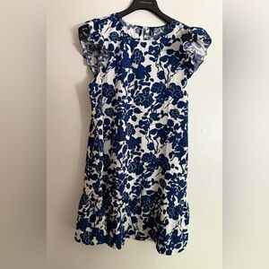 NWT! Allegra K Women’s Dress size LARGE (blue/white floral)